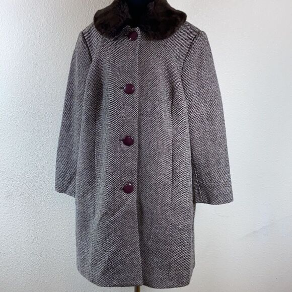 Vintage Style&co Wool Women Coat Jacket Size 20W Need To Clean - Picture 2 of 14